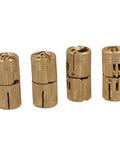 Copper Hidden Barrel Hinges 14mm Set, Concealed 4 Pack for Wooden Doors and Cabinet Doors displayed in close-up view
