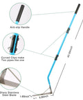 Double Edged Sickle With 304 Stainless Steel Sharp Blade For Garden Weed Cutter Tool with 41 Inch Soft Rubber Handle, illustration.