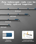 Diagram showing telescopic handles of the 20 Inch Self Leveling Spiked Roller Kit With Telescopic Handle For Epoxy And Concrete Leveling.