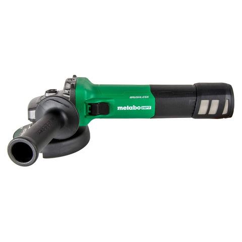 Powerful 4-1/2 Inch Angle Grinder With 12 Amp AC Brushless Motor, Variable Speed, 3-Position Side Handle, front view