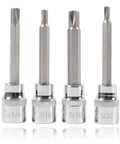 Top Shelf 4 Pack Clutch Head Bit Socket Set with sizes 5/32 to 5/16 inch for 3/8 inch drive, engineered for GM screws.