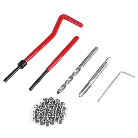 Thread Repair Kit With 30 Piece Insert Tool Set M5 For Restoring Damaged Internal Threads And DIY Field Repairs With Wire Inserts Installation Wrench Drill Bit And Lug Breaker Tool In Durable Stainless Steel, M5 kit
