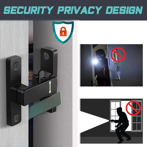 Heavy Duty Barn Door Latch Set With 90 Degree Gate Latches For Sliding Doors Matte Black Zinc Alloy Finish Security Privacy Design