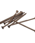 Beefy 10 By 3.5 Inch Deck Screws With Square Drive Bugle Head In Brown Ceramic Ruspert Coated Exterior Wood Screws For Pressure Treated Lumber, Corrosion Resistant, 250 Piece Box