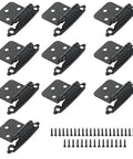 Set Of 10 Self Closing Cabinet Hinges For Wood Metal Plastic Doors, Overlay Flush Cupboard Hinges With Noise Reduction