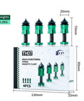 4-pack box of ESD Safe Soldering Helping Hand For PCB Board Holder Magnetic Tower Fixture Clamp Metal Stand, green, with dimensions shown