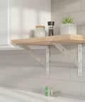 Stainless Steel Triangular Shelf Brackets For Wall Mounts Beefy Heavy Duty Kitchen And Bathroom Shelves Level And Secure Support