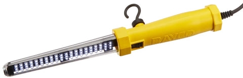 60 LED Work Light On Heavy Duty Metal Reel With 50 Foot Cord Yellow Large Rugged Utility Light For Job Sites With Mounting Bracket Magnetic Retractable Reel And Long Life LEDs Up To 35000 Hours