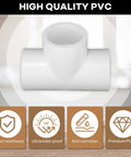 Sixteen Pack 1 Inch Tee PVC Fittings 3 Way Furniture Grade Pipe Elbow Connectors For DIY PVC Shelving Greenhouse Projects