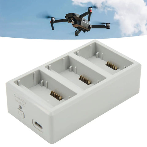 Fast Drone Battery Charging Station 3 Way Hub For Mini 3 Pro And Mini 3 Drones With Smart LED Power Display in white plastic