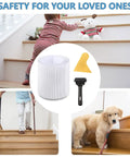 Clear No Slip Stair Treads 6 By 30 Inches 15 Pack Pre Cut For Wooden Indoor Steps Waterproof Grip Tape, shown with child, elderly, dog.
