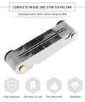 Metal screw pitch gauge with folding blades for metric, imperial, Whitworth 55° and 60° threads