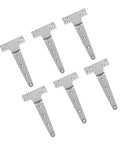 Six Piece Heavy Duty T Hinges Set For Marine Grade Use 316 Stainless Steel Triangular 8 Inch Hinges Silver Finish