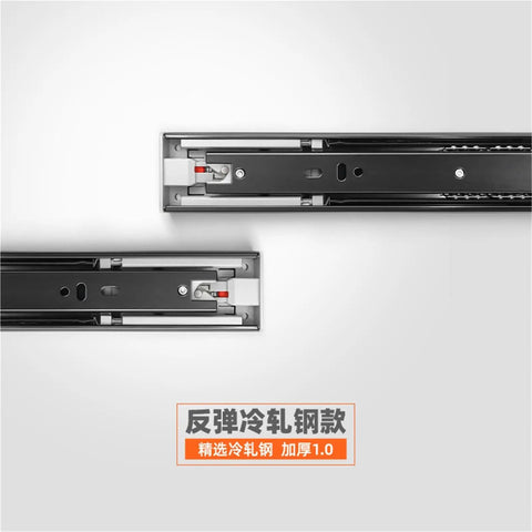 Heavy Duty Silent Drawer Slide Rails Stainless Steel Buffer Damping Cabinet Three Section Ball Bearing Track Two Pieces 500mm 20 Inch Soft Close Hardware