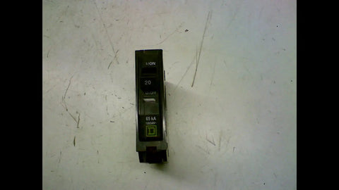 QOB220GFI Miniature Circuit Breaker 120 And 240 Volt 20 Amp GFI Molded Case front view showing power ratings