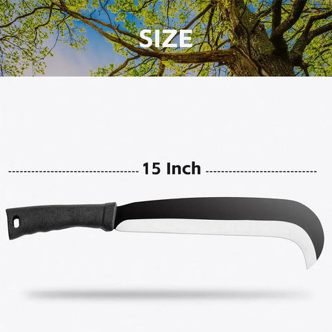15-inch Beastly Heavy Duty Yard Work Machete With Curve Blade For Cutting Trees And Brush Clearing Billhook Sickle Garden Tool