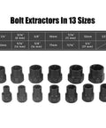 Premium Chrome Molybdenum Impact Nut Bolt Remover Set Extractor Socket Kit 3 8 In Drive For Rusted Damaged Stripped Fasteners Fits Ratchets And Impact Wrenches Made To Crush It 13 sizes