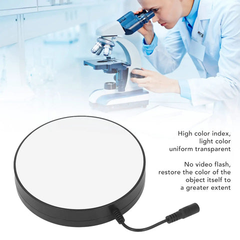 Pro-Grade Microscope LED Ring Light With 0-100% Dimming And Adapter For High CRI Natural Illumination In Lab And Classroom use