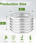 Two Pack Round Galvanized Steel Raised Garden Beds 2x2x1.5 Ft Outdoor Planter Boxes for Vegetables and Flowers in Silver