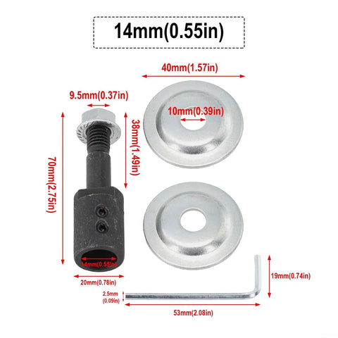 Spindle Adapter For Grinders And Drills Pro Grade Boss Level Polishing Accessory Kit 14mm size components displayed.