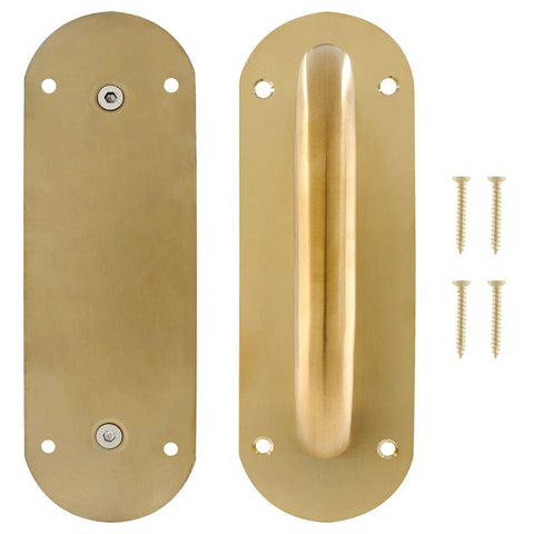 Gold Stainless Steel Barn Door Handle Pull Plates Set Of 2 With Mounting Screws For Sliding Doors And Kitchen Cabinets