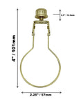 Clip On Lamp Shade Clip Adapter With Finial Top Gold showing dimensions 4 inches by 2.25 inches for washer type shades
