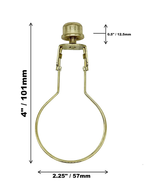 Clip On Lamp Shade Clip Adapter With Finial Top Gold showing dimensions 4 inches by 2.25 inches for washer type shades