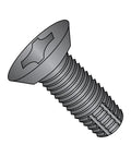 Heavy Duty Steel Thread Cutting Screws With Phillips Drive And Black Oxide Finish, Type F Point view of a screw for sheet metal use.