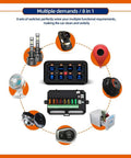 8 Gang Switch Panel RGB LED Light Switch Panel Multifunction Toggle Momentary Pulsed Touch Control Switch Pod Box with accessories