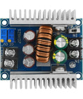 Kickstart Your Builds With This Built Tough 300W 20A Adjustable Buck Converter Step Down Regulator, featuring copper terminals and clear circuitry.
