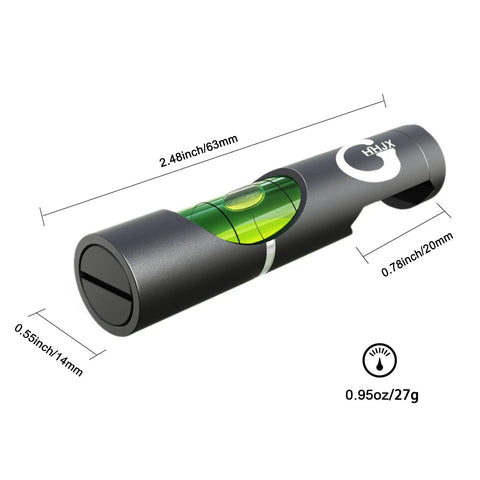 Level Up Your Rifle With A Durable 6061 Aluminum Scope Leveling Kit And Bubble Level For Picatinny Rails, Easy Mounting, Boosts Long Range Accuracy And Consistency - close-up with dimensions