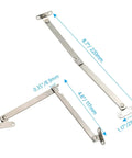 Two Pack Lid Support Hinge With 180 Degree Rotatable Design, 201 Stainless Steel Lid Stay Hinges For Boxes, Cases And Cabinets