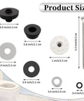 Universal Toilet Seat Hinge Bolts Kit Heavy Duty Stainless Steel With Waterproof Rubber Washers Gaskets Extra Long Nuts