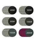 30 Pcs 5 Inch Wet And Dry Sanding Discs Set Hook Grit Paper For Precision Polishing And Detailing Jobs With 400 To 2000 Grit Options, various grit levels displayed.