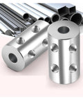 Heavy Duty Rigid Shaft Coupling Made From 45# Steel For 3D Printer Motor Connector, features set screw and holes for reliable use.