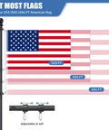 Flag Pole Kit With 3x5 USA Flag 6Ft Heavy Duty Steel Tangle Free Flagpole For Outdoor Home Display with adjustable sizes shown