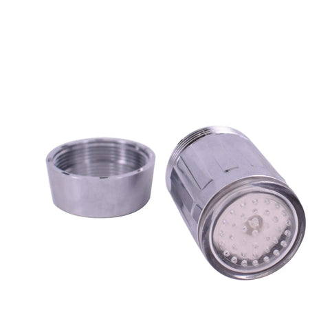 Lit Water Powered LED Faucet Light With Temperature Sensing 3 Color Gradient Color Changing Tap Light, detached cap view