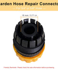 No-Fuss Garden Hose Repair Kit For Five Eighths And Three Quarters Inch Hoses - Tool Free Mender Fittings, Leak Proof Couplers