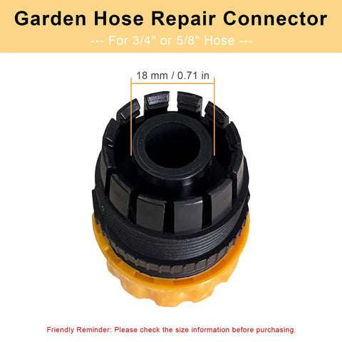No-Fuss Garden Hose Repair Kit For Five Eighths And Three Quarters Inch Hoses - Tool Free Mender Fittings, Leak Proof Couplers