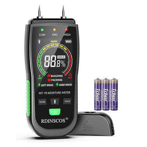 Digital Wood Moisture Meter With Pin Probes For Firewood Drywall And Lumber Instant Accurate Readings Up To 12 Mm Deep Pin Type
