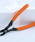 4 In 1 Electricians Pliers With Wire Cutter Crimper Gripper And Stripper 7 Inch Compact Pliers for 12-20 AWG wires, orange handle