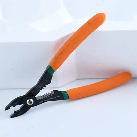 4 In 1 Electricians Pliers With Wire Cutter Crimper Gripper And Stripper 7 Inch Compact Pliers for 12-20 AWG wires, orange handle