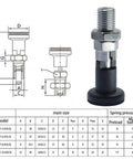 Lock Tight Self Locking Knob Plunger With Fine Thread Adjustment For Precision Positioning Rock Solid Steel Indexing Pin Bolt No Play Industrial Hardware M16 dimensions and specifications diagram
