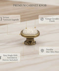 Crackle Finish Ceramic Cabinet Knobs With Heavy Duty Zinc Alloy Core Decorative Furniture Hardware showing vintage crackle design.