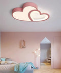 Heart Shaped LED Ceiling Light For Bedroom With Remote, 35W Energy Saving Acrylic Lamp, 55cm Diameter installed