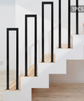 Dead Solid Three Foot U Shaped Staircase Handrail With Non Slip Grip Heavy Duty Galvanized Wrought Iron Railing installed on steps.