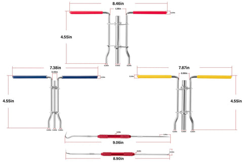 Upgraded 5 Piece Hydraulic Cylinder Seal Installation Tool Kit with Twistor Seal Installers in small, medium, large sizes shown.