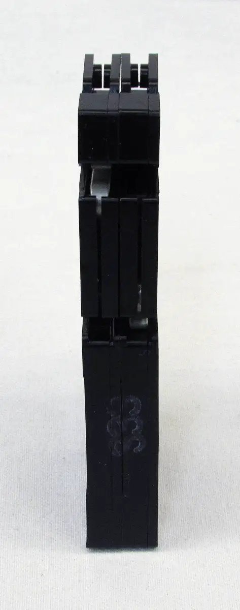 Side view of R38-15 15 Amp 120 Volt Tandem Breaker Twin 1 Pole Unit With Screw Wire Terminals 10K AIC RC38 Series