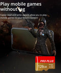 Gaming phone with character and Two Pack 128GB Micro TF Card With Adapter High Speed UHS I C10 A1 Memory Card