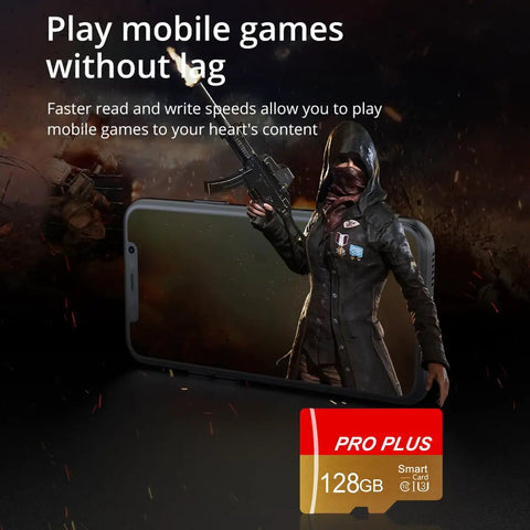 Gaming phone with character and Two Pack 128GB Micro TF Card With Adapter High Speed UHS I C10 A1 Memory Card